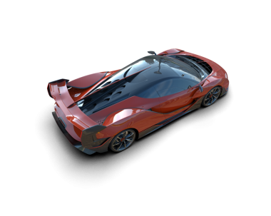 Stüdyo ortamında daha az genel bir konsept arabanın 3 boyutlu çizimi