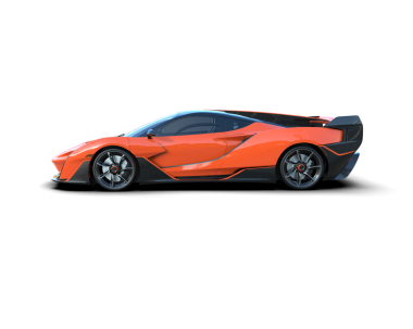 kırmızı süper araba - süper araba - ön taraf görünümü