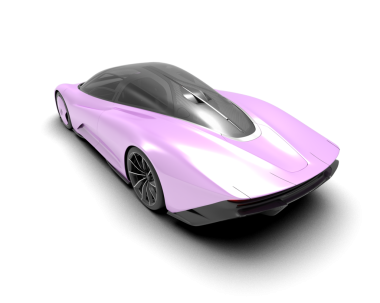 Siyah arka planda modern bir araba. 3d oluşturma