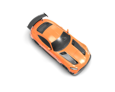 Modern spor araba beyaz arka planda izole edilmiş.