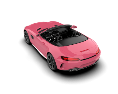 beyaz arka planda modern pembe araba