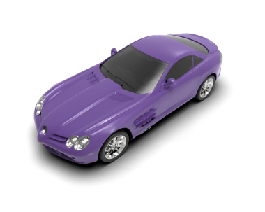 Beyaz arkaplandaki bir arabanın 3 boyutlu görüntüsü