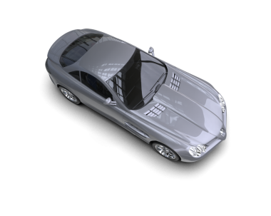 Siyah arka planda izole edilmiş bir arabanın 3 boyutlu görüntüsü