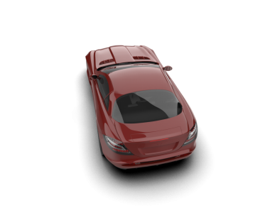 Beyaz arka plan üzerinde izole kırmızı spor araba