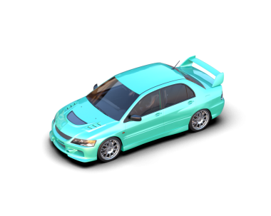 Stüdyo ortamında daha az genel bir konsept arabanın 3 boyutlu çizimi