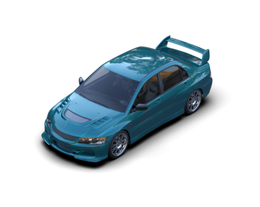 Modern araba beyazda izole edilmiş. 3d oluşturma.