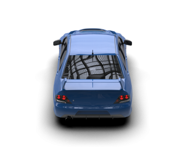 Siyah arka planda bir araba. 3d oluşturma