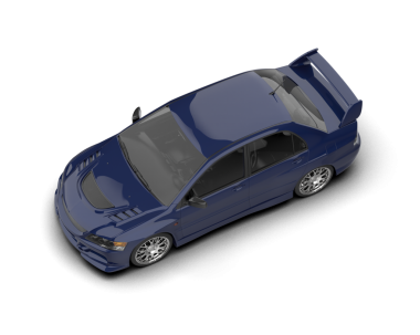 Siyah arka planda bir arabanın 3 boyutlu canlandırması