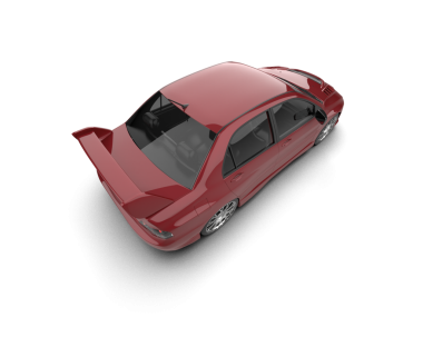 Siyah arka planda kırmızı araba