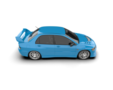 Beyaz arka planda mavi modern araba