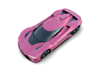 Modern araba arka planda izole edilmiş. 3D görüntüleme - illüstrasyon