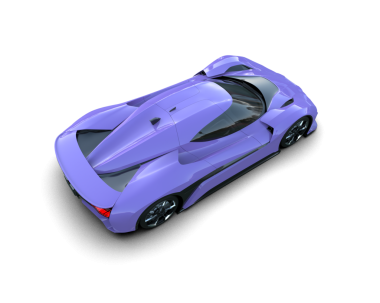 Beyaz arka planda gölgesi olan elektrikli bir arabanın 3 boyutlu görüntüsü