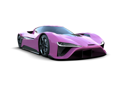 3 boyutlu pembe bir süper araba.