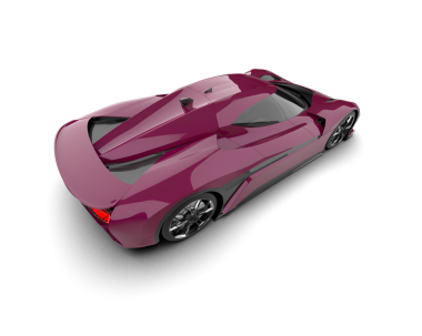 beyaz arka planda izole edilmiş modern pembe spor araba