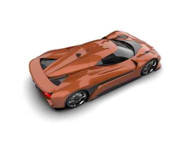 turuncu modern araba - 3D görüntüleme