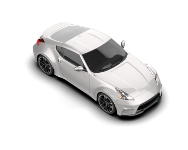 Beyaz arka planda beyaz, modern bir araba. 3d oluşturma