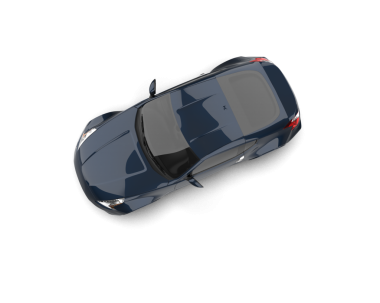 İzole edilmiş arka planda siyah arabanın 3 boyutlu resmi