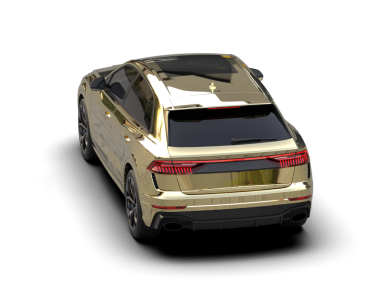 Modern araba arka planda izole edilmiş. 3D görüntüleme - illüstrasyon