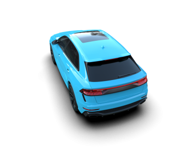 modern mavi araba 3D görüntüleme 3D