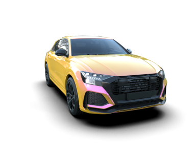 Siyah arka planda modern bir araba. 3d oluşturma