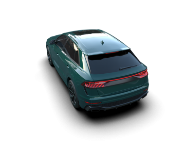 Modern araba arka planda izole edilmiş. 3D görüntüleme - illüstrasyon