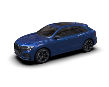 Yan manzaralı mavi spor araba..