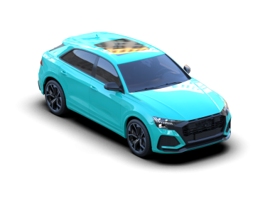 Stüdyo ortamında markasız bir SUV 'un 3 boyutlu çizimi