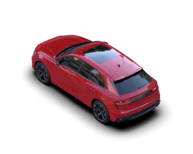 Kırmızı modern araba siyah arka planda izole edilmiş. 3d illüstrasyon.