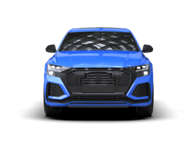 modern suv. Siyah arkaplanda ön görünüm. 3d oluşturma.