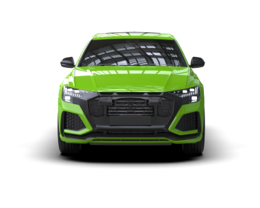 yeşil modern araba - ön manzara. yüksek çözünürlüklü 3d görüntüleyici