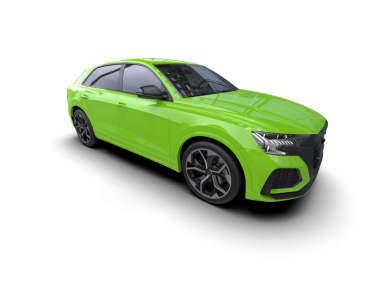 Yeşil araba, gölgeli beyaz arka planda izole edilmiş modern araba. 3d oluşturma