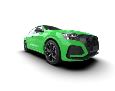 Arabanın beyaz üzerine üç boyutlu görüntüsü