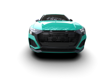 Siyah arka planda yansıması olan modern bir araba. 3 Boyutlu Hazırlama