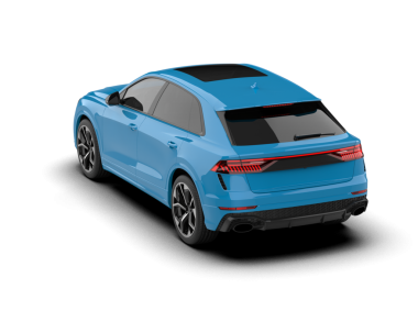 Gerçekçi mavi araba beyaz arka planda izole edilmiş. 3d illüstrasyon.