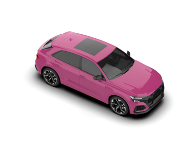 beyaz arka planda modern pembe araba