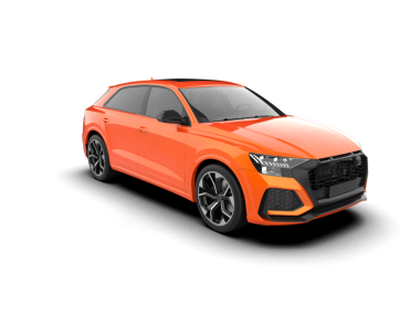 turuncu araba. sedan. 3d oluşturma