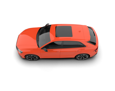 modern kırmızı araba. 3d oluşturma.