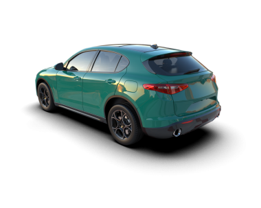 Beyaz stüdyo arka planında daha az markalı bir SUV görüntüsü var.