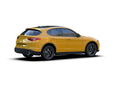 Beyaz arka planda bir araba. 3d oluşturma