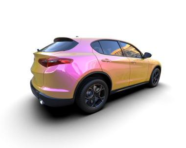 Bir markanın 3 boyutlu görüntülenmesi - beyaz izole edilmiş arka planda daha az genel SUv