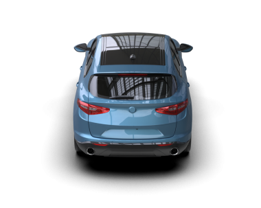 mavi modern araba - 3 boyutlu illüstrasyon