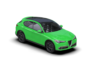 Beyaz arka planda siyah izole edilmiş yeşil spor arabanın gerçekçi 3 boyutlu görüntüsü