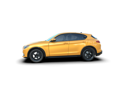 Beyaz arka planda gerçekçi modern bir araba. 3d oluşturma.