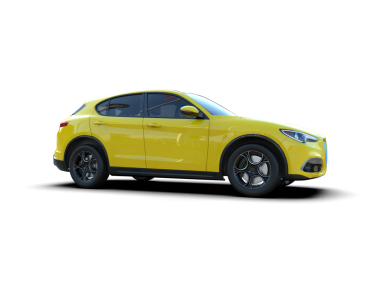 Sarı lüks araba, siyah sırtlı.