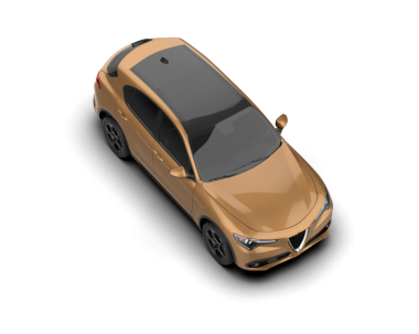 Modern araba arka planda izole edilmiş. 3D görüntüleme - illüstrasyon