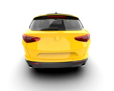 Gerçekçi sarı spor araba. 3d oluşturma