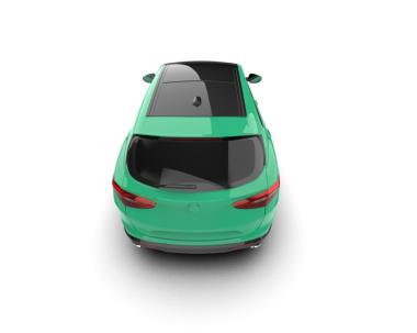 Arkadaki araba. 3d oluşturma.