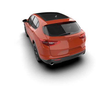 Modern araba arka planda izole edilmiş. 3D görüntüleme - illüstrasyon