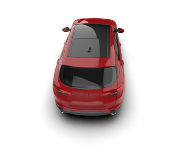 Kırmızı araba beyaz arkaplanda izole edildi. 3 boyutlu görüntüleme