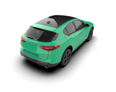 Beyaz stüdyo ortamında izole edilmiş 3 boyutlu markasız bir SUV.